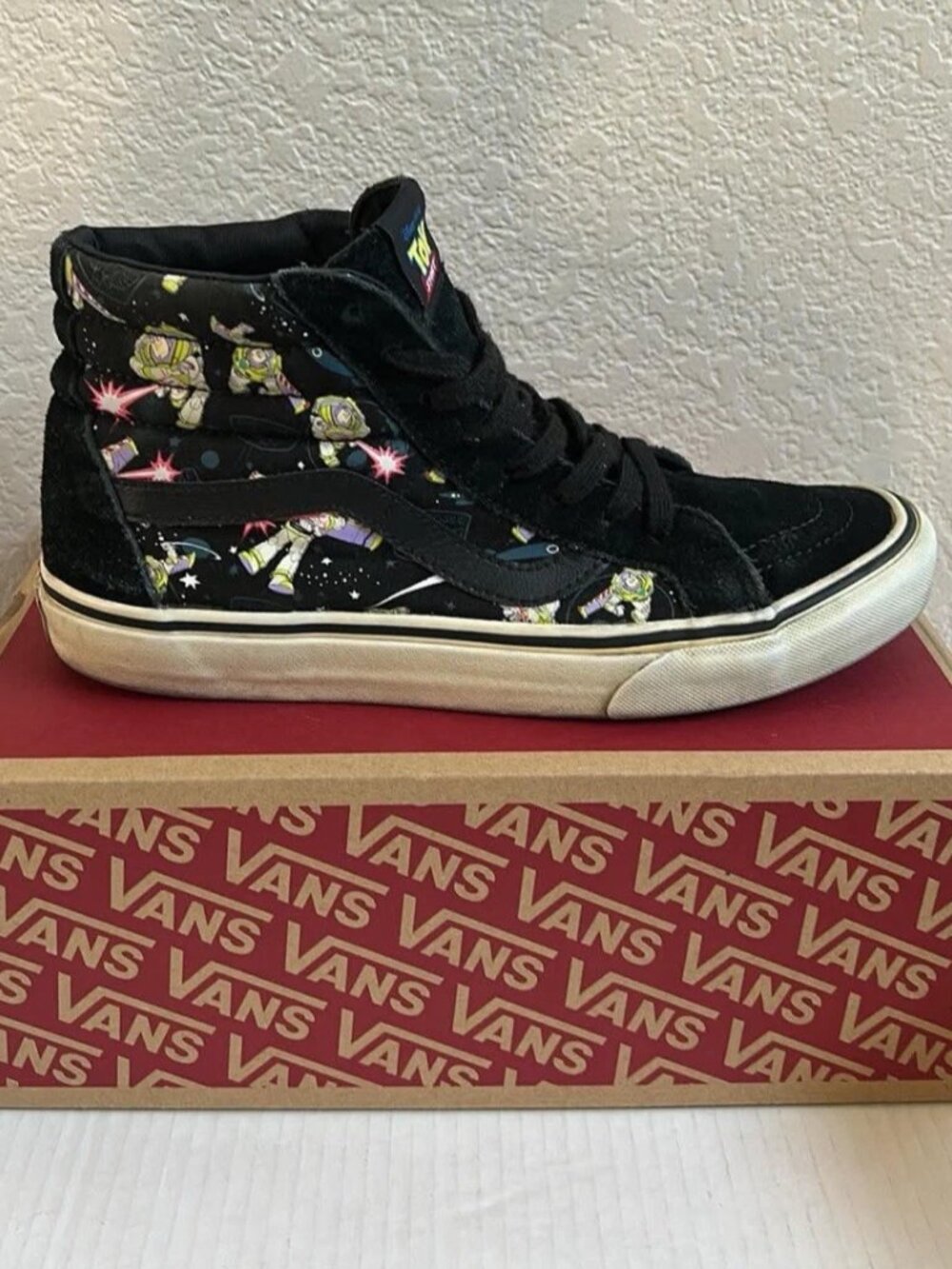 Vans Pixar Toy Story Buzz Lightyear High Top Skate Board Shoes Glow In the Dark - Picture 2 of 7